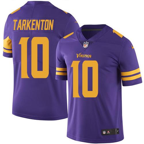 Nike Vikings #10 Fran Tarkenton Purple Men's Stitched NFL Limited Rush Jersey - Click Image to Close